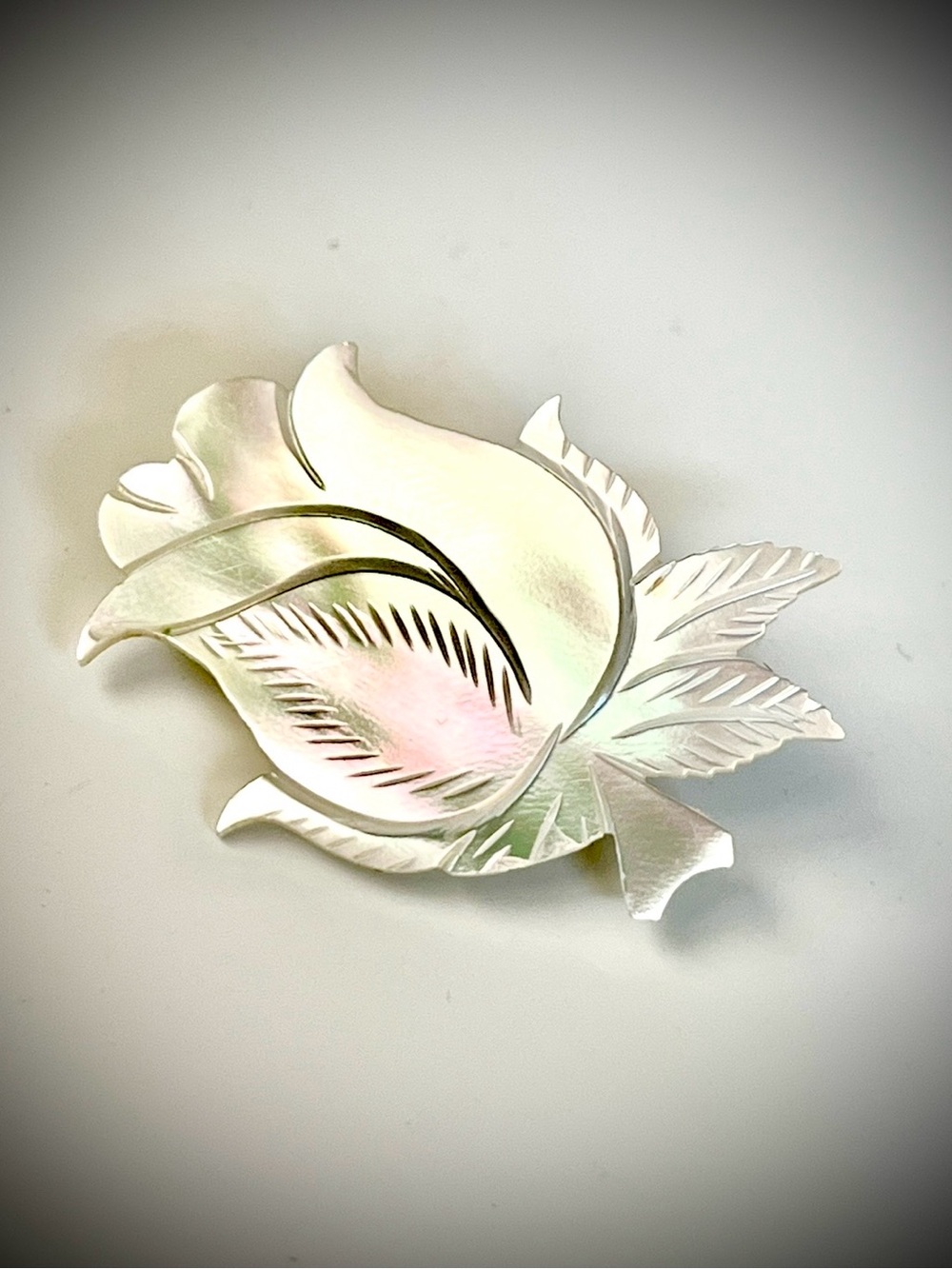 Vintage Mother of Pearl Carved Brooch